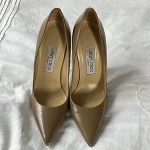 Jimmy choo nude patent heels